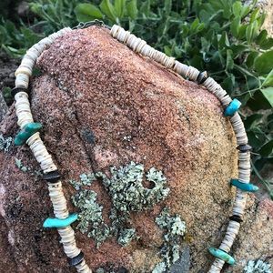 Natural Turquoise and Heishi Necklace